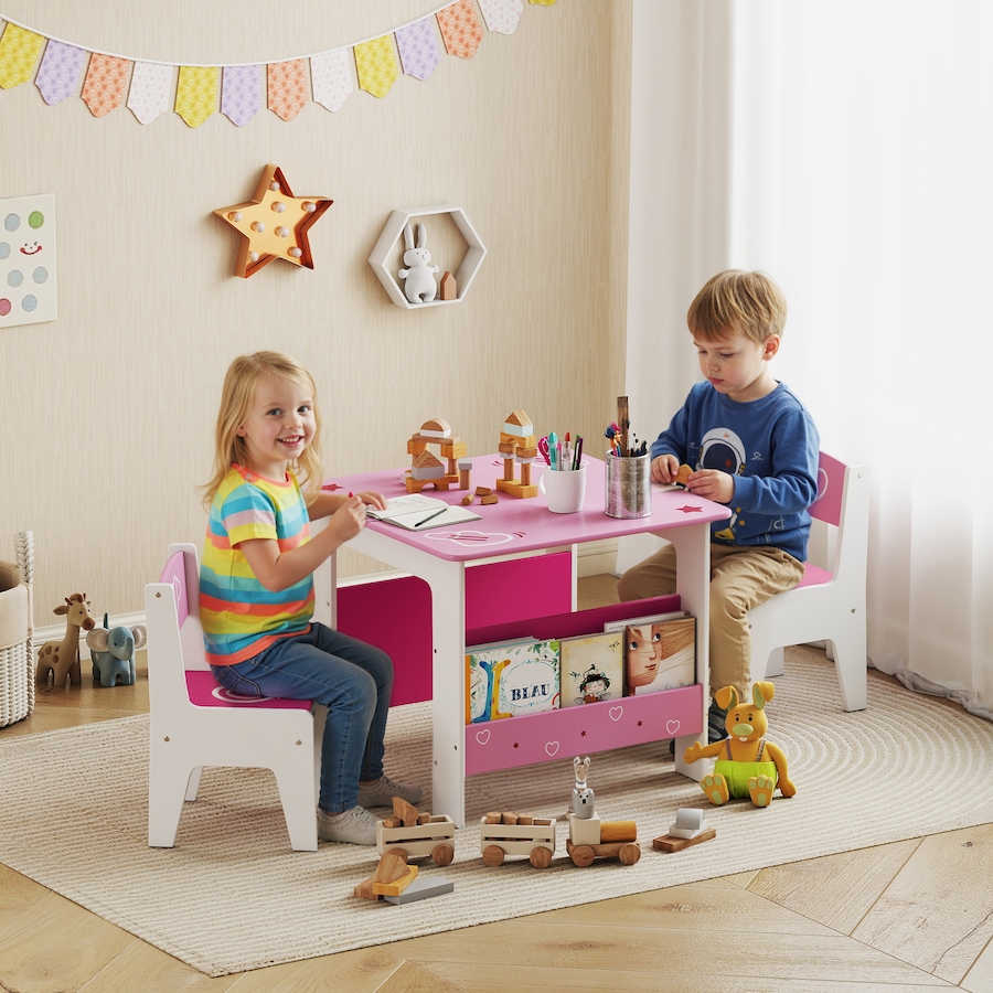 Image 976702_ALTMORE1.jpg, Product 976-702 / Price $116.99, Qaba Kids Table and Chair Set w/ Bookshelves, Toddler Table and Chairs Set from Qaba on TSC.ca's Home & Garden department