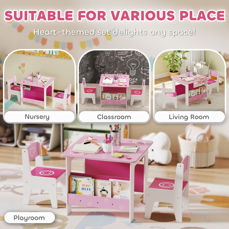 Image 976702_ALTMORE4.jpg, Product 976-702 / Price $116.99, Qaba Kids Table and Chair Set w/ Bookshelves, Toddler Table and Chairs Set from Qaba on TSC.ca's Home & Garden department
