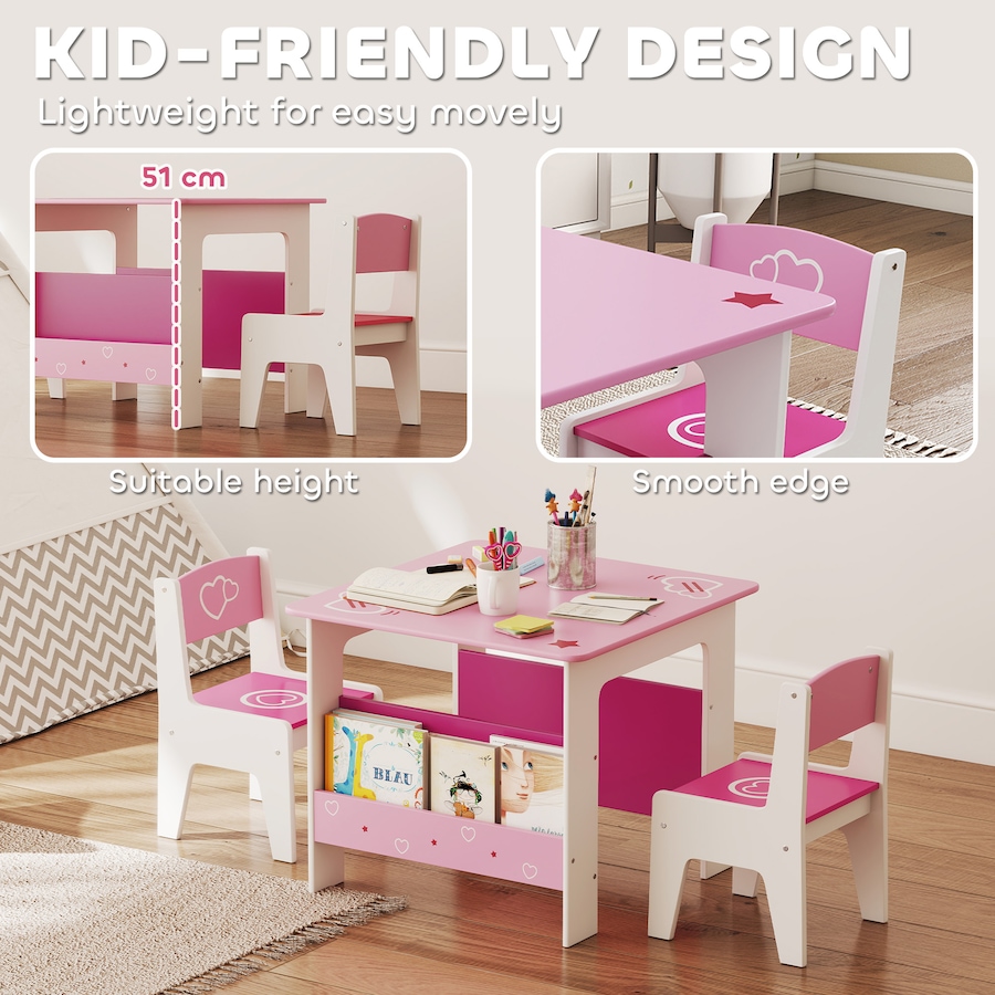 Image 976702_ALTMORE6.jpg, Product 976-702 / Price $116.99, Qaba Kids Table and Chair Set w/ Bookshelves, Toddler Table and Chairs Set from Qaba on TSC.ca's Home & Garden department