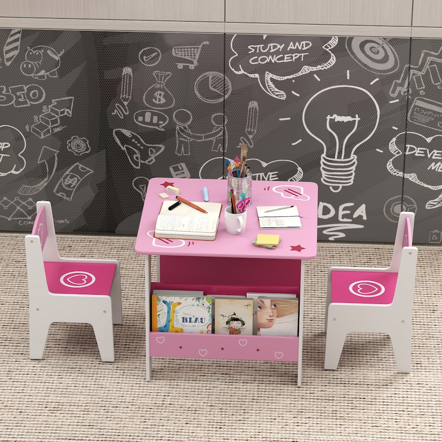 Image 976702_ALTMORE8.jpg, Product 976-702 / Price $116.99, Qaba Kids Table and Chair Set w/ Bookshelves, Toddler Table and Chairs Set from Qaba on TSC.ca's Home & Garden department