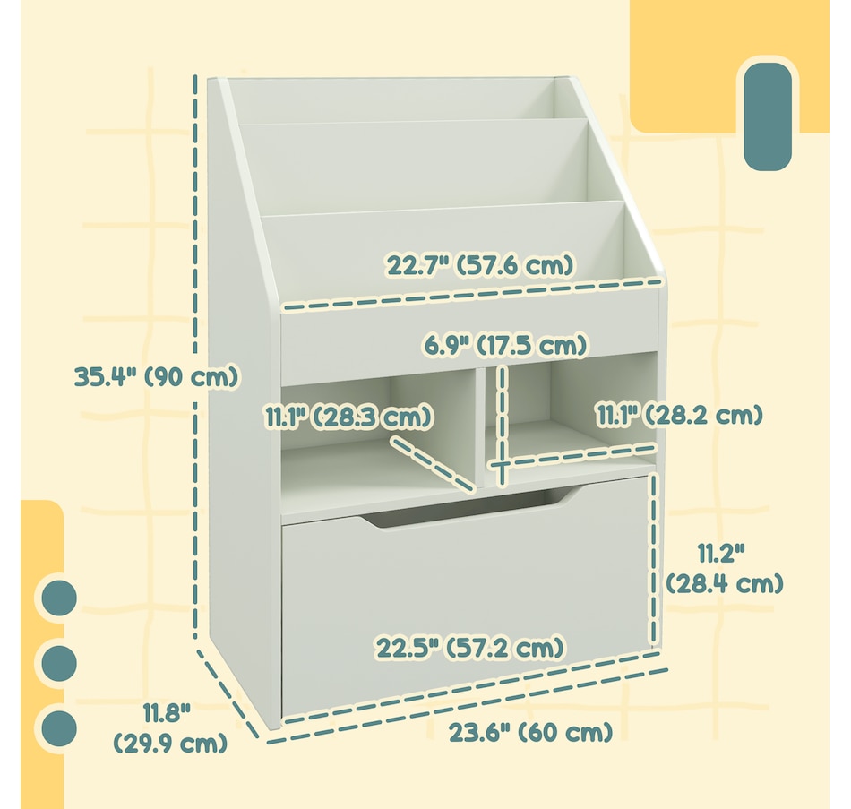 Image 976703_ALTMORE2.jpg, Product 976-703 / Price $113.99, HOMCOM Kids Bookcase with Storage Drawer for Books, Reading Nook, Green from HOMCOM on TSC.ca's Home & Garden department