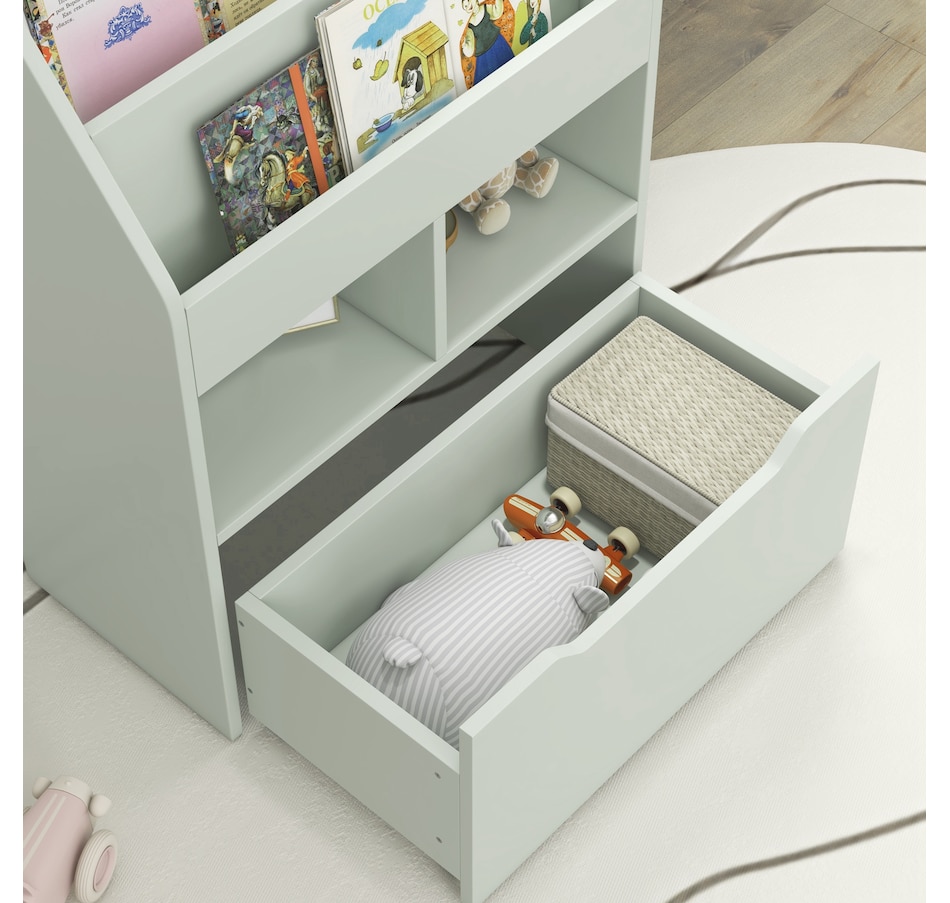 Image 976703_ALTMORE7.jpg, Product 976-703 / Price $113.99, HOMCOM Kids Bookcase with Storage Drawer for Books, Reading Nook, Green from HOMCOM on TSC.ca's Home & Garden department