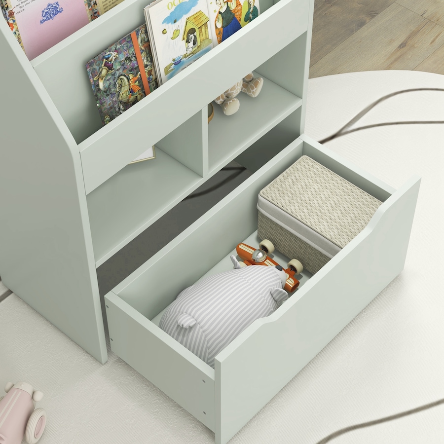 Image 976703_ALTMORE7.jpg, Product 976-703 / Price $119.99, HOMCOM Kids Bookcase with Storage Drawer for Books, Reading Nook, Green from HOMCOM on TSC.ca's Home & Garden department