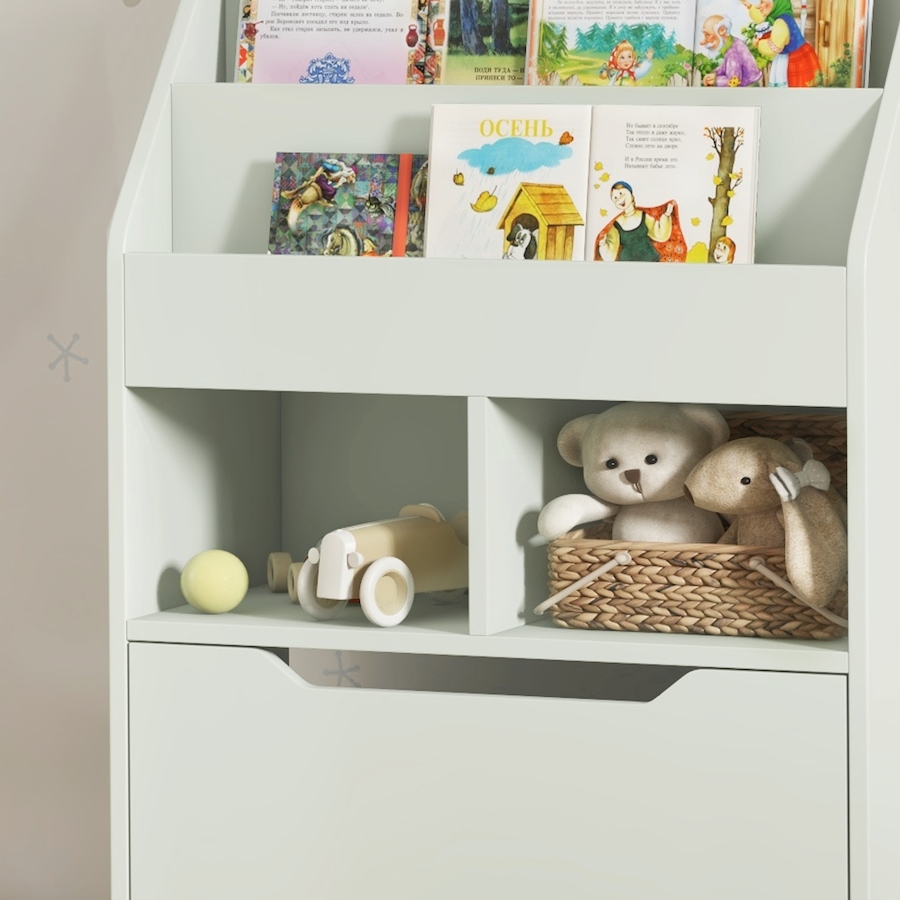 Image 976703_ALTMORE8.jpg, Product 976-703 / Price $119.99, HOMCOM Kids Bookcase with Storage Drawer for Books, Reading Nook, Green from HOMCOM on TSC.ca's Home & Garden department