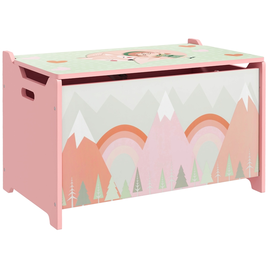 Image 976705.jpg, Product 976-705 / Price $69.95, Qaba Toy Box with Lid, Toy Chest Storage Organizer for Bedroom, Pink from Qaba on TSC.ca's Home & Garden department