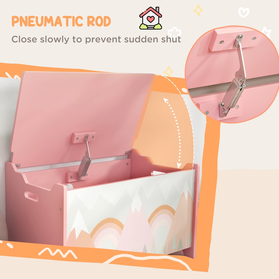 Image 976705_ALTMORE4.jpg, Product 976-705 / Price $69.95, Qaba Toy Box with Lid, Toy Chest Storage Organizer for Bedroom, Pink from Qaba on TSC.ca's Home & Garden department