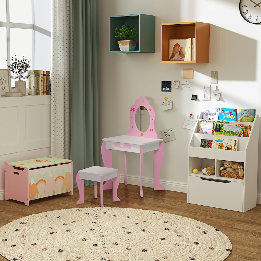 Image 976705_ALTMORE8.jpg, Product 976-705 / Price $69.95, Qaba Toy Box with Lid, Toy Chest Storage Organizer for Bedroom, Pink from Qaba on TSC.ca's Home & Garden department