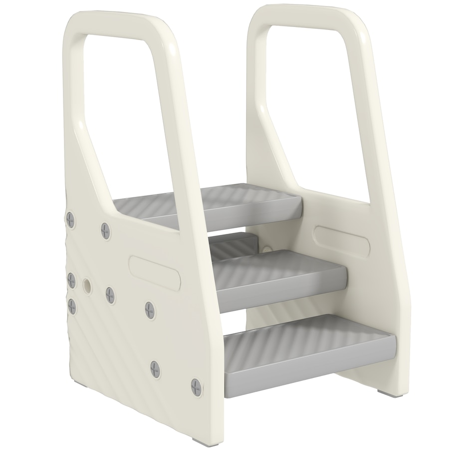 Image 976708.jpg, Product 976-708 / Price $58.99, Qaba Adjustable Height Toddler Step Stool with Handle & Foot Pads, Grey from Qaba on TSC.ca's Home & Garden department