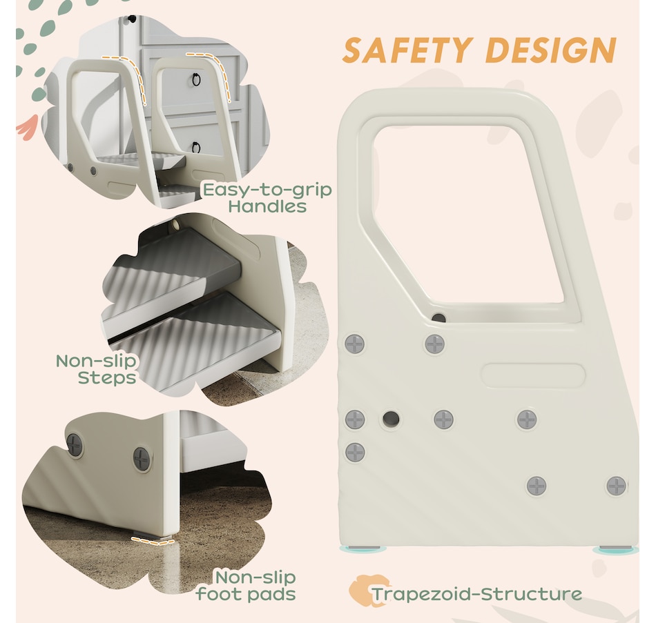 Image 976708_ALTMORE5.jpg, Product 976-708 / Price $58.99, Qaba Adjustable Height Toddler Step Stool with Handle & Foot Pads, Grey from Qaba on TSC.ca's Home & Garden department