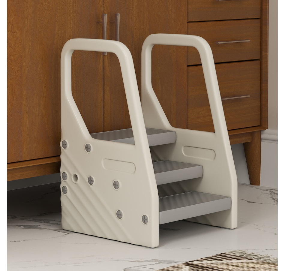 Image 976708_ALTMORE8.jpg, Product 976-708 / Price $58.99, Qaba Adjustable Height Toddler Step Stool with Handle & Foot Pads, Grey from Qaba on TSC.ca's Home & Garden department