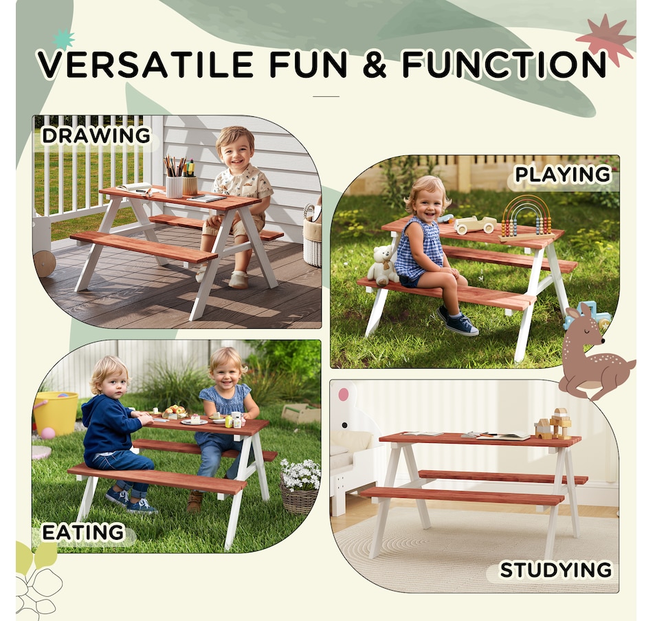 Image 976710_ALTMORE3.jpg, Product 976-710 / Price $79.99, Outsunny Wooden Kids Picnic Table Set for Kids Aged 3-8 Years Old from Outsunny on TSC.ca's Home & Garden department