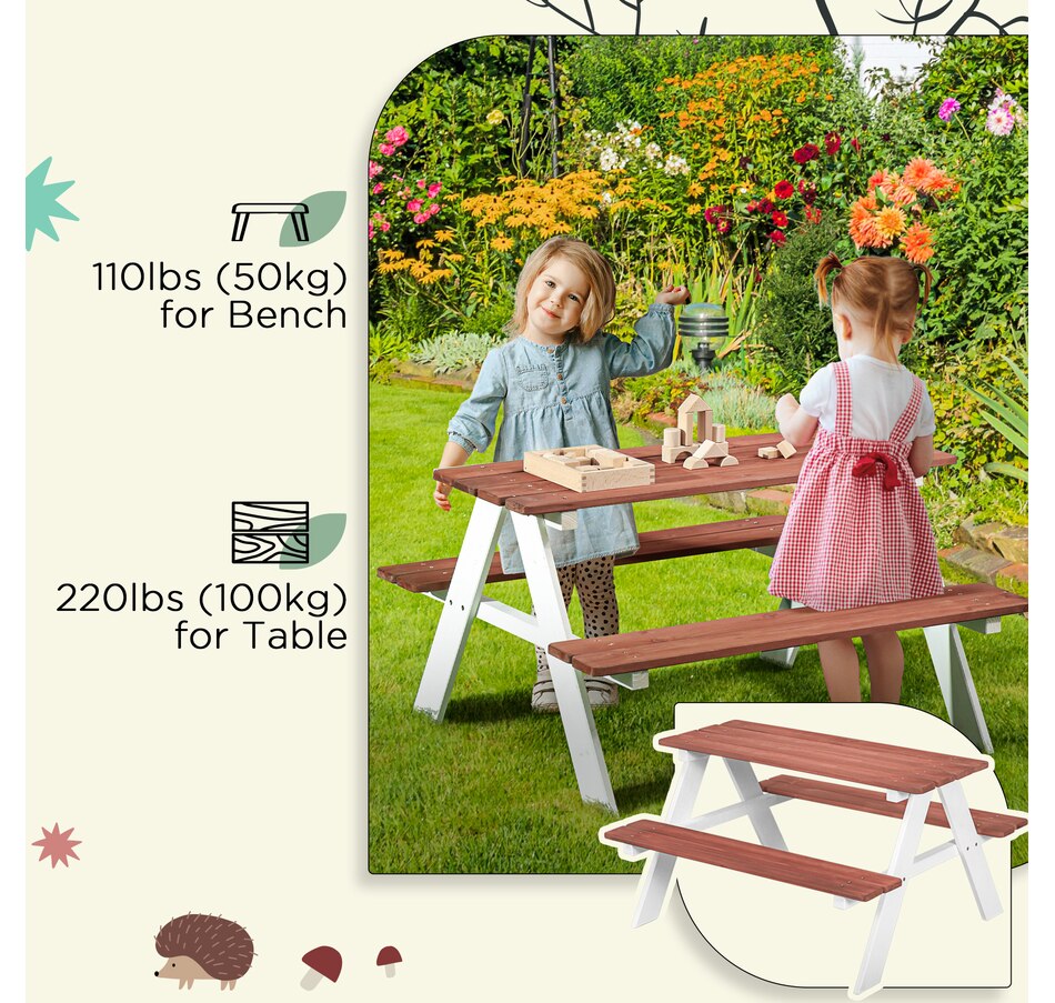 Image 976710_ALTMORE5.jpg, Product 976-710 / Price $79.99, Outsunny Wooden Kids Picnic Table Set for Kids Aged 3-8 Years Old from Outsunny on TSC.ca's Home & Garden department