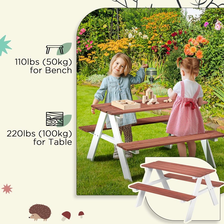 Image 976710_ALTMORE5.jpg, Product 976-710 / Price $84.99, Outsunny Wooden Kids Picnic Table Set for Kids Aged 3-8 Years Old from Outsunny on TSC.ca's Home & Garden department
