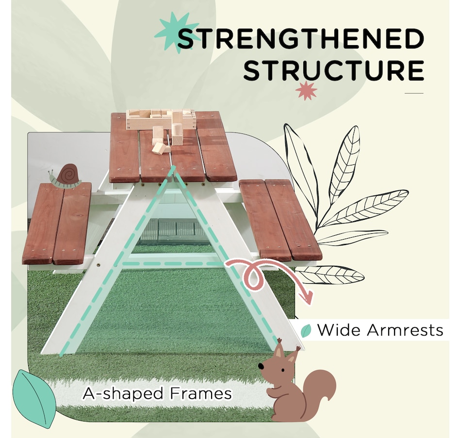 Image 976710_ALTMORE6.jpg, Product 976-710 / Price $79.99, Outsunny Wooden Kids Picnic Table Set for Kids Aged 3-8 Years Old from Outsunny on TSC.ca's Home & Garden department