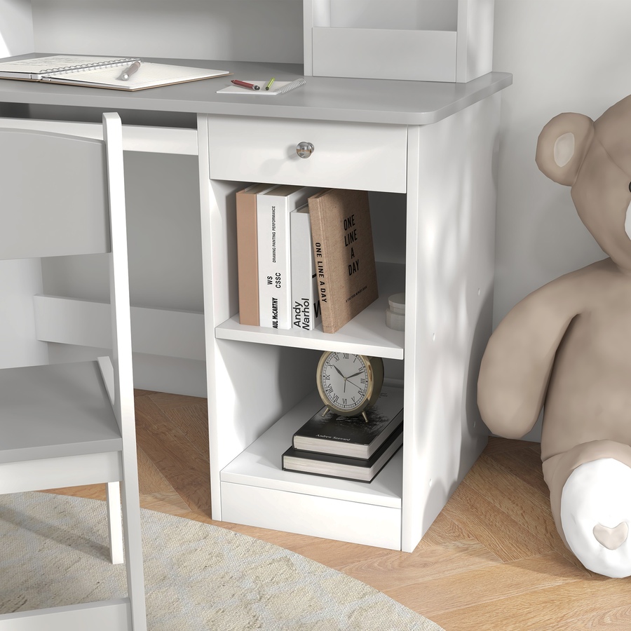 Image 976712_ALTMORE7.jpg, Product 976-712 / Price $167.99, Qaba Kids Desk and Chair Set for 5-8 Year Old with Storage, Grey from Qaba on TSC.ca's Home & Garden department