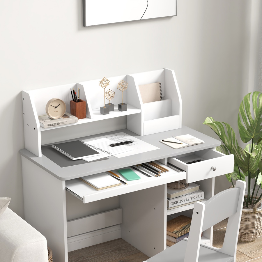 Image 976712_ALTMORE8.jpg, Product 976-712 / Price $167.99, Qaba Kids Desk and Chair Set for 5-8 Year Old with Storage, Grey from Qaba on TSC.ca's Home & Garden department
