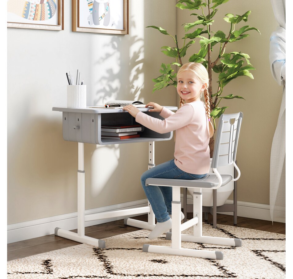 Image 976713_ALTMORE1.jpg, Product 976-713 / Price $133.99, Qaba Kids Desk and Chair Set, Height Adjustable Children Study Desk and Chair from Qaba on TSC.ca's Home & Garden department