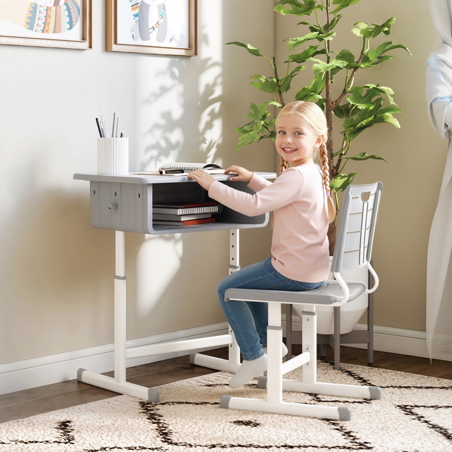 Image 976713_ALTMORE1.jpg, Product 976-713 / Price $132.99, Qaba Kids Desk and Chair Set, Height Adjustable Children Study Desk and Chair from Qaba on TSC.ca's Home & Garden department
