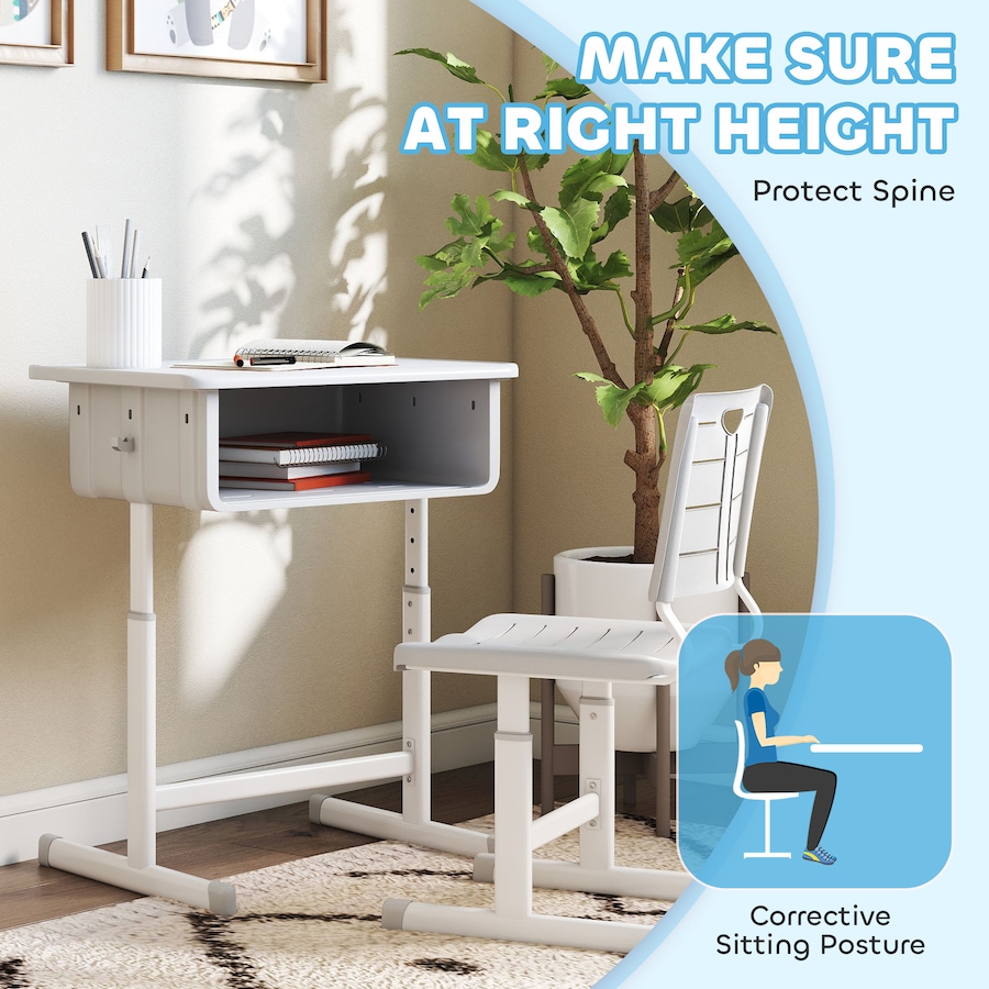 Image 976713_ALTMORE5.jpg, Product 976-713 / Price $132.99, Qaba Kids Desk and Chair Set, Height Adjustable Children Study Desk and Chair from Qaba on TSC.ca's Home & Garden department