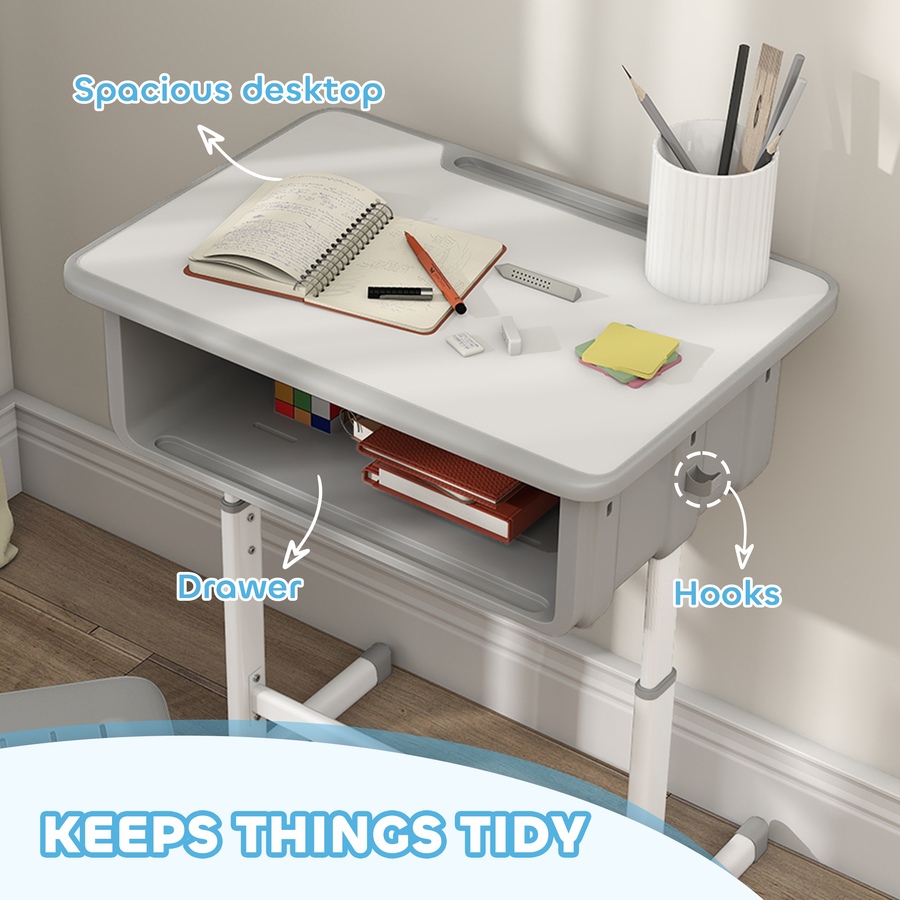 Image 976713_ALTMORE6.jpg, Product 976-713 / Price $132.99, Qaba Kids Desk and Chair Set, Height Adjustable Children Study Desk and Chair from Qaba on TSC.ca's Home & Garden department