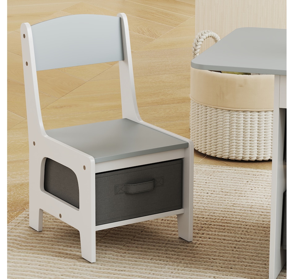Image 976715_ALTMORE8.jpg, Product 976-715 / Price $109.99, Qaba 3 Piece Kids Table and Chair Set with 6 Removable Drawers, Light Grey from Qaba on TSC.ca's Home & Garden department
