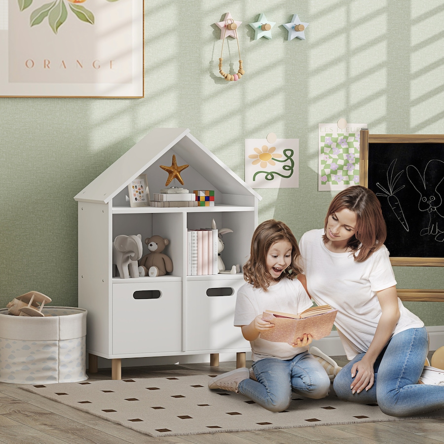 Image 976720_ALTMORE1.jpg, Product 976-720 / Price $104.99, Qaba 3 Tier Kids Bookshelf with Two Drawers, for Bedroom, Kids Room White from Qaba on TSC.ca's Home & Garden department
