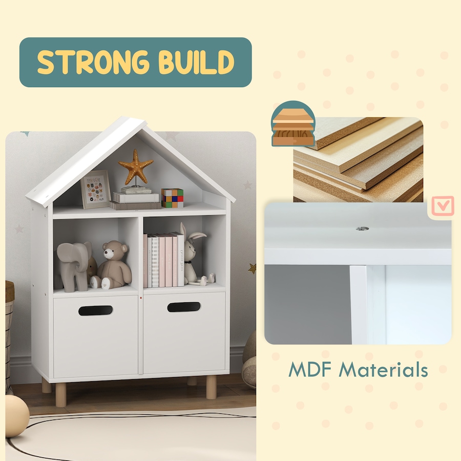 Image 976720_ALTMORE4.jpg, Product 976-720 / Price $104.99, Qaba 3 Tier Kids Bookshelf with Two Drawers, for Bedroom, Kids Room White from Qaba on TSC.ca's Home & Garden department