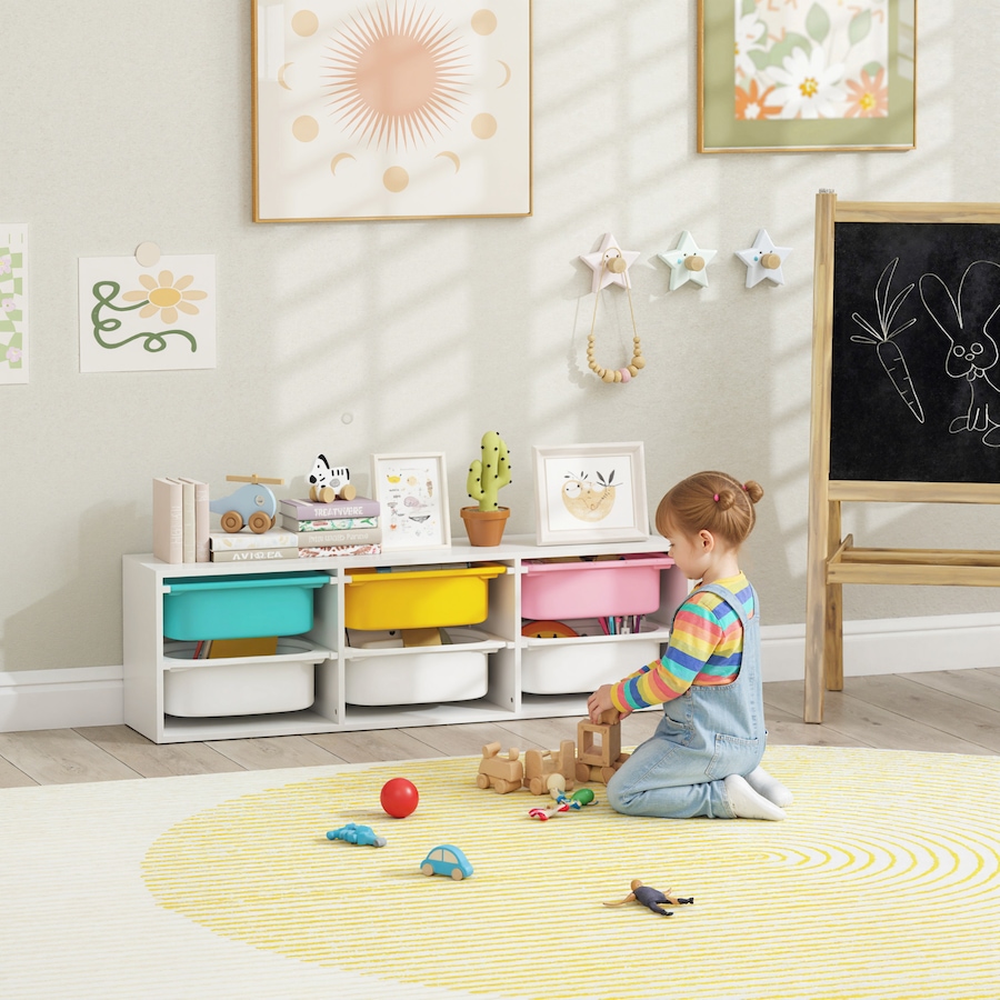 Image 976724_ALTMORE1.jpg, Product 976-724 / Price $82.99, Qaba Kids Toy Storage Organizer with 6 Removable Plastic Bins from Qaba on TSC.ca's Home & Garden department