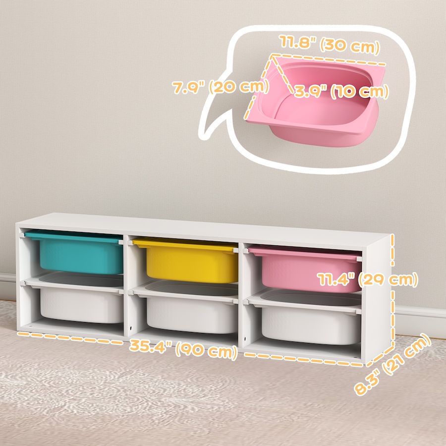 Image 976724_ALTMORE2.jpg, Product 976-724 / Price $82.99, Qaba Kids Toy Storage Organizer with 6 Removable Plastic Bins from Qaba on TSC.ca's Home & Garden department