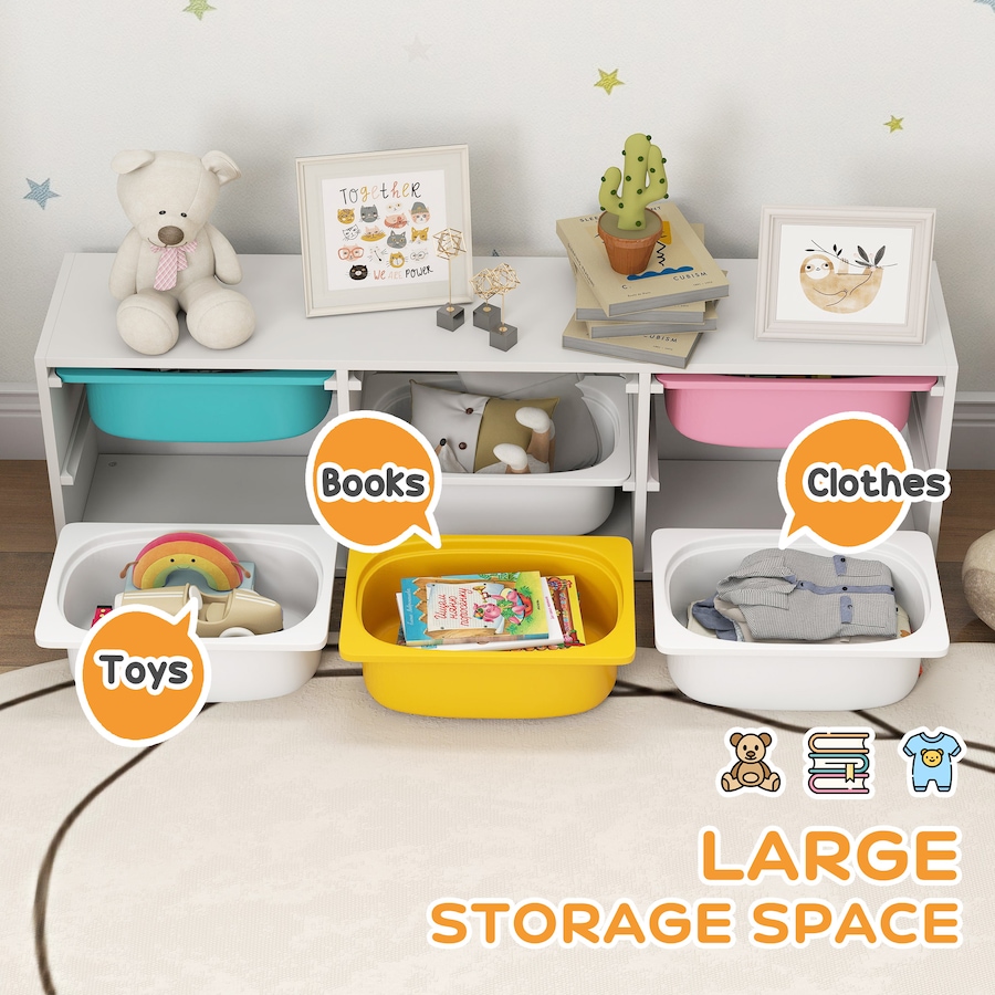 Image 976724_ALTMORE3.jpg, Product 976-724 / Price $82.99, Qaba Kids Toy Storage Organizer with 6 Removable Plastic Bins from Qaba on TSC.ca's Home & Garden department
