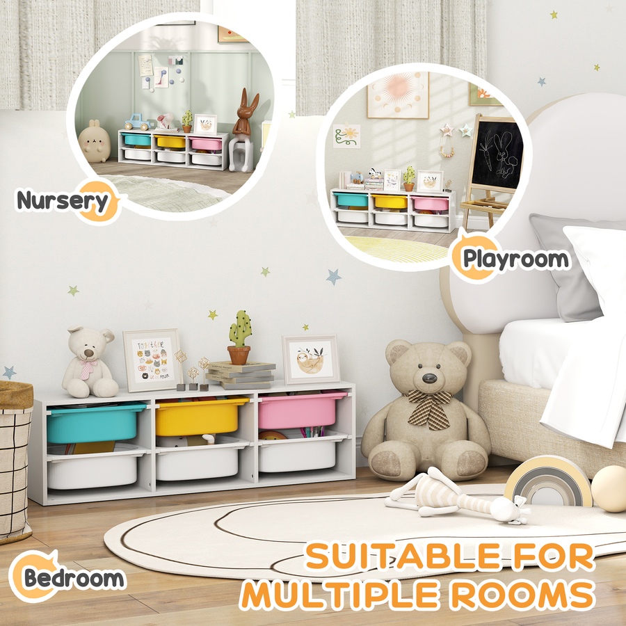 Image 976724_ALTMORE5.jpg, Product 976-724 / Price $82.99, Qaba Kids Toy Storage Organizer with 6 Removable Plastic Bins from Qaba on TSC.ca's Home & Garden department