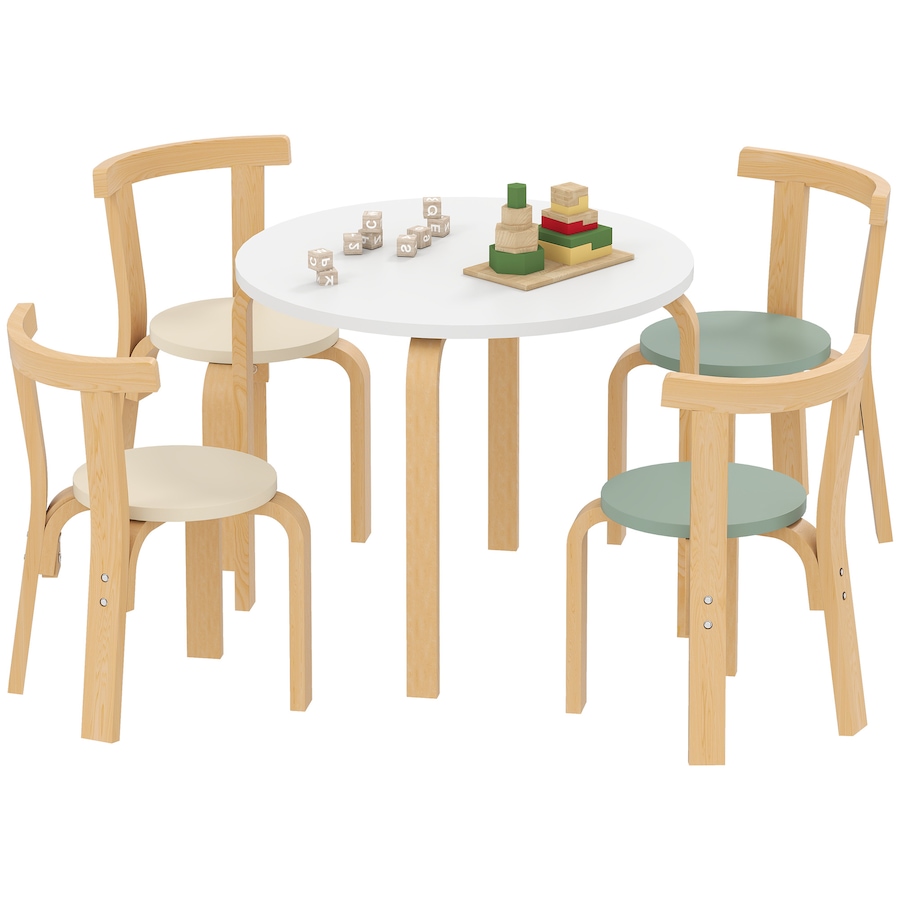 Image 976725.jpg, Product 976-725 / Price $139.99, Qaba Kids Table and Chair Set, Wooden Toddler Table and Chairs Set, Green from Qaba on TSC.ca's Home & Garden department