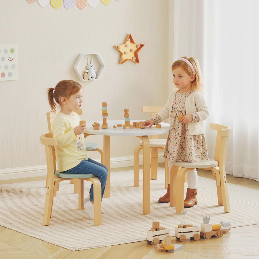 Image 976725_ALTMORE1.jpg, Product 976-725 / Price $139.99, Qaba Kids Table and Chair Set, Wooden Toddler Table and Chairs Set, Green from Qaba on TSC.ca's Home & Garden department