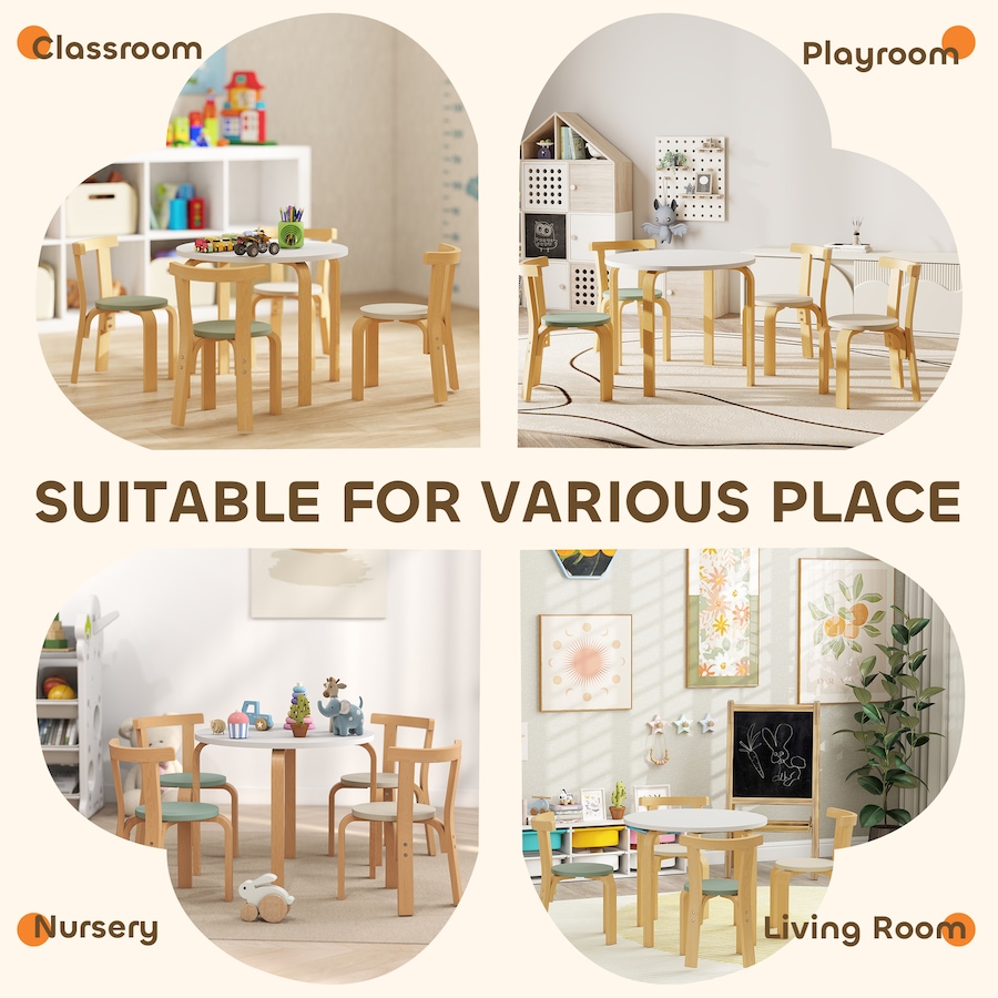 Image 976725_ALTMORE6.jpg, Product 976-725 / Price $139.99, Qaba Kids Table and Chair Set, Wooden Toddler Table and Chairs Set, Green from Qaba on TSC.ca's Home & Garden department