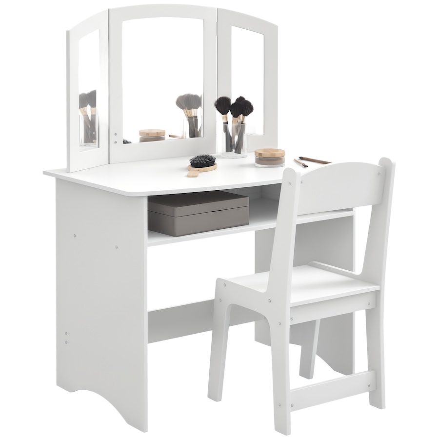 Image 976728.png, Product 976-728 / Price $104.99, Qaba Kids Vanity Set, Makeup Dressing Table Pretend Play Set w/ Mirror from Qaba on TSC.ca's Home & Garden department