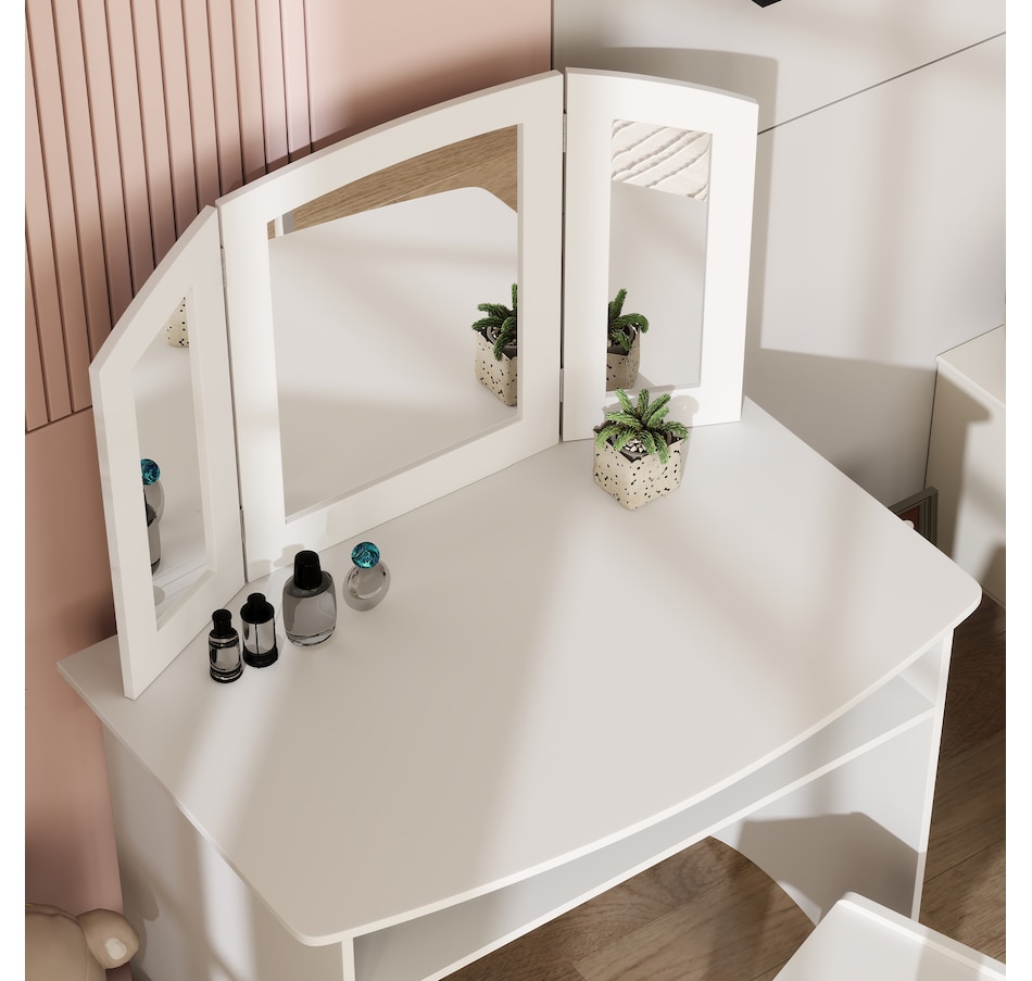 Image 976728_ALTMORE8.jpg, Product 976-728 / Price $109.99, Qaba Kids Vanity Set, Makeup Dressing Table Pretend Play Set w/ Mirror from Qaba on TSC.ca's Home & Garden department