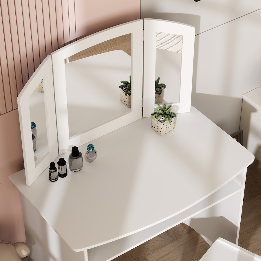 Image 976728_ALTMORE8.jpg, Product 976-728 / Price $104.99, Qaba Kids Vanity Set, Makeup Dressing Table Pretend Play Set w/ Mirror from Qaba on TSC.ca's Home & Garden department