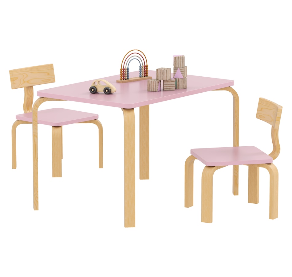 Image 976730.jpg, Product 976-730 / Price $84.99, Qaba Kids Table and 2 Chair Set, Toddler Table and Chairs, Pink from Qaba on TSC.ca's Home & Garden department