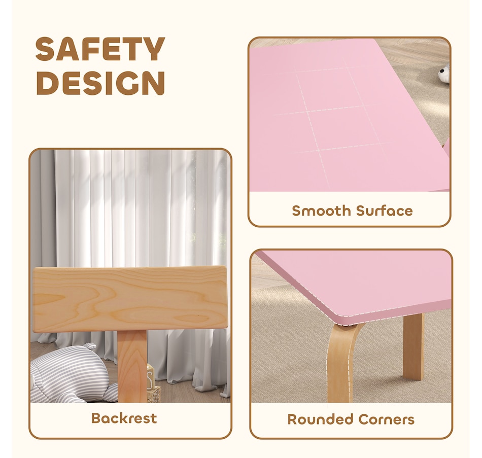 Image 976730_ALTMORE4.jpg, Product 976-730 / Price $84.99, Qaba Kids Table and 2 Chair Set, Toddler Table and Chairs, Pink from Qaba on TSC.ca's Home & Garden department