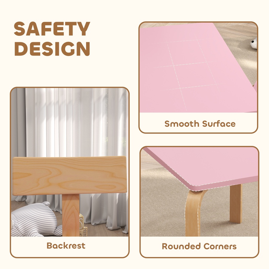 Image 976730_ALTMORE4.jpg, Product 976-730 / Price $68.99, Qaba Kids Table and 2 Chair Set, Toddler Table and Chairs, Pink from Qaba on TSC.ca's Home & Garden department