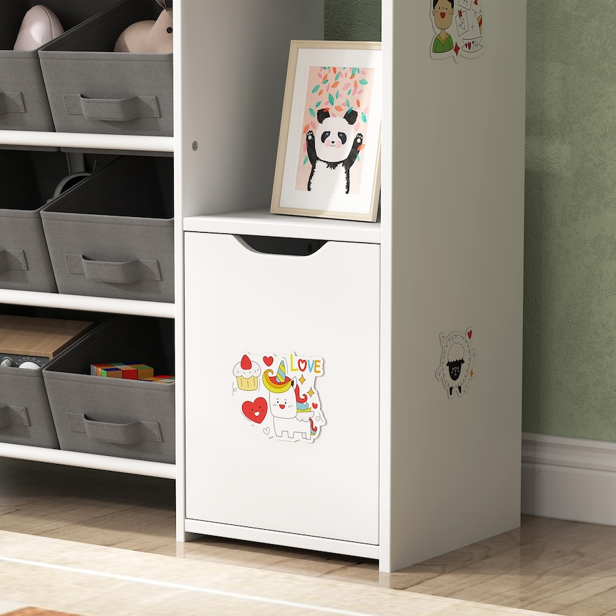 Image 976733_ALTMORE8.jpg, Product 976-733 / Price $109.99, Qaba Toy Storage Organizer with 9 Removable Boxes, Kids BookShelf, White from Qaba on TSC.ca's Home & Garden department