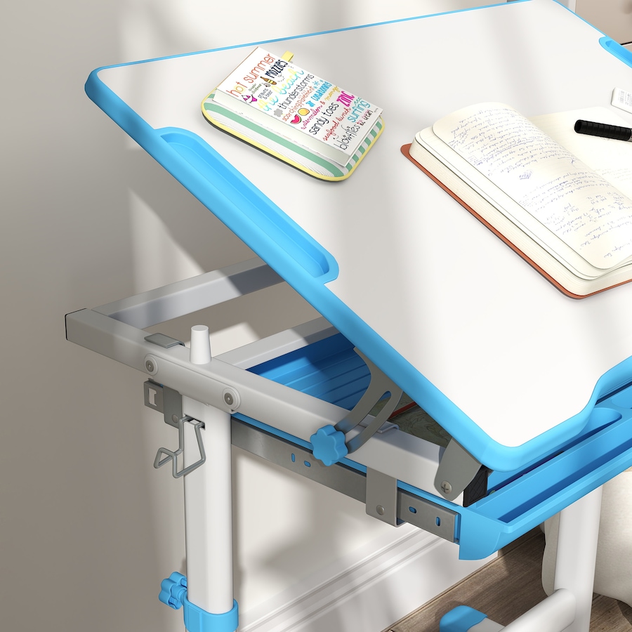 Image 976736_ALTMORE7.jpg, Product 976-736 / Price $129.99, Qaba Height Adjustable Kids Desk and Chair Set with Tiltable Desktop, Blue from Qaba on TSC.ca's Home & Garden department