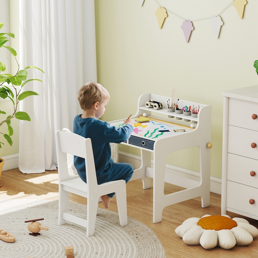 Image 976737_ALTMORE1.jpg, Product 976-737 / Price $102.99, Qaba Kids Desk and Chair Set, Art Table and Chair Set for 3-8 Year Old from Qaba on TSC.ca's Home & Garden department
