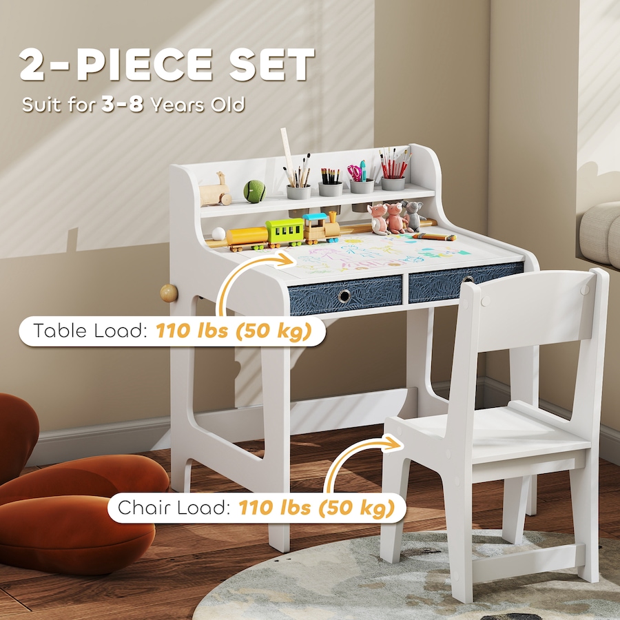 Image 976737_ALTMORE5.jpg, Product 976-737 / Price $102.99, Qaba Kids Desk and Chair Set, Art Table and Chair Set for 3-8 Year Old from Qaba on TSC.ca's Home & Garden department