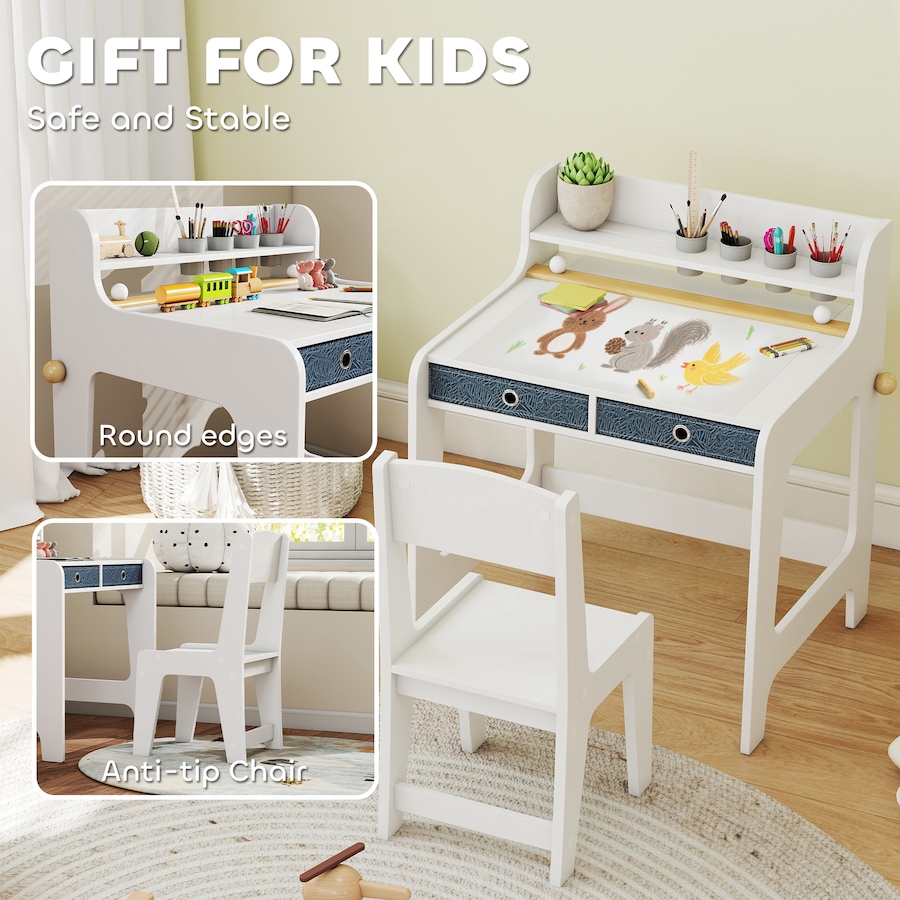 Image 976737_ALTMORE6.jpg, Product 976-737 / Price $102.99, Qaba Kids Desk and Chair Set, Art Table and Chair Set for 3-8 Year Old from Qaba on TSC.ca's Home & Garden department