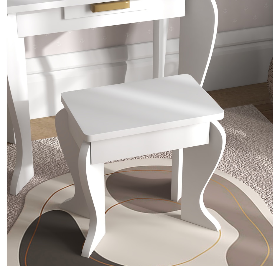 Image 976738_ALTMORE7.jpg, Product 976-738 / Price $98.99, Qaba Dressing Table Set with Drawer and Chair for 3-6 Years Old, White from Qaba on TSC.ca's Home & Garden department