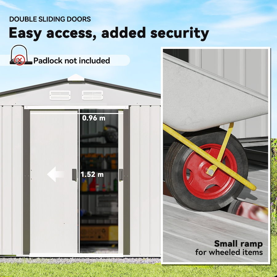Image 976744_ALTMORE4.jpg, Product 976-744 / Price $439.99, Outsunny 9.1'x 6.4' x 6.3' Garden Storage Shed w/ Steel Foundation Kit from Outsunny on TSC.ca's Home & Garden department