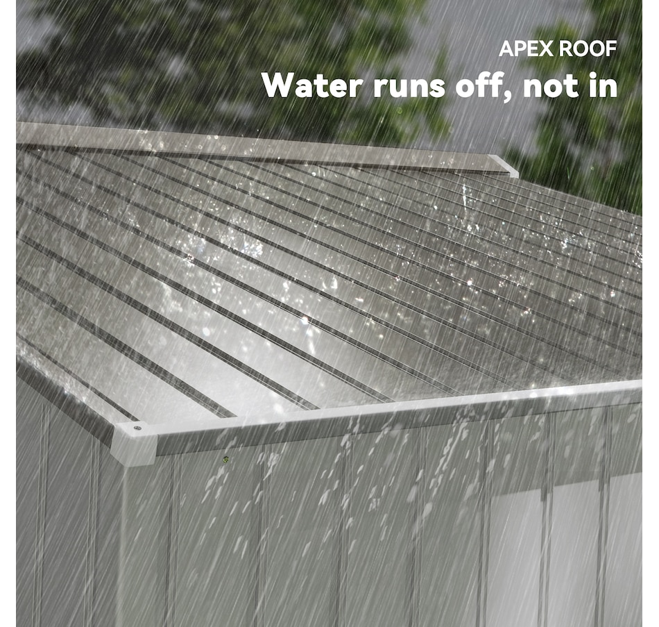 Image 976744_ALTMORE6.jpg, Product 976-744 / Price $479.99, Outsunny 9' x 6' Garden Storage Shed w/ Steel Foundation Kit from Outsunny on TSC.ca's Home & Garden department