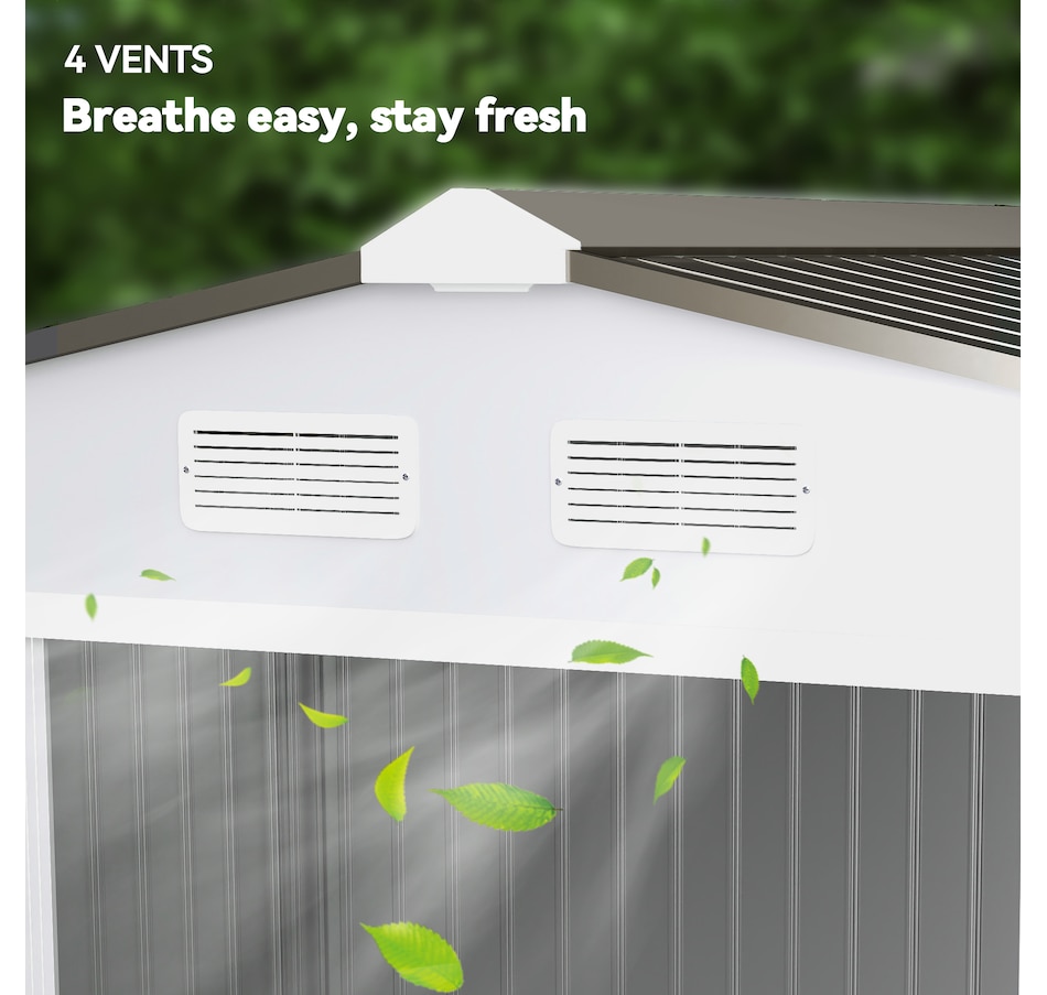 Image 976744_ALTMORE7.jpg, Product 976-744 / Price $479.99, Outsunny 9' x 6' Garden Storage Shed w/ Steel Foundation Kit from Outsunny on TSC.ca's Home & Garden department