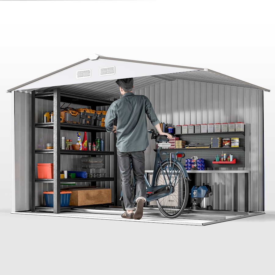 Image 976744_ALTMORE8.jpg, Product 976-744 / Price $439.99, Outsunny 9.1'x 6.4' x 6.3' Garden Storage Shed w/ Steel Foundation Kit from Outsunny on TSC.ca's Home & Garden department